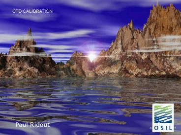 CTD CALIBRATION
