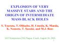 EXPLOSION OF VERY MASSIVE STARS AND THE ORIGIN OF INTERMEDIATE MASS BLACK HOLES PowerPoint PPT Presentation