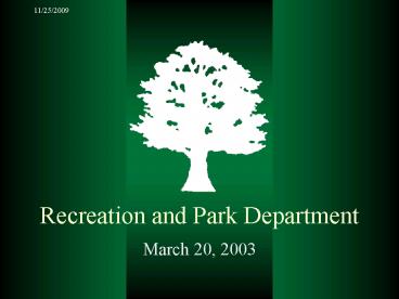 Recreation and Park Department