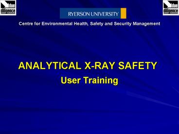 ANALYTICAL XRAY SAFETY User Training