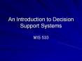 An Introduction to Decision Support Systems PowerPoint PPT Presentation
