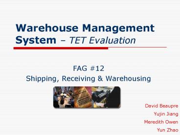 Warehouse Management System TET Evaluation