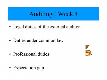 Legal duties of the external auditor