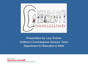 Presentation by Lucy Andrew