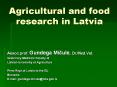 Agricultural and food research in Latvia PowerPoint PPT Presentation