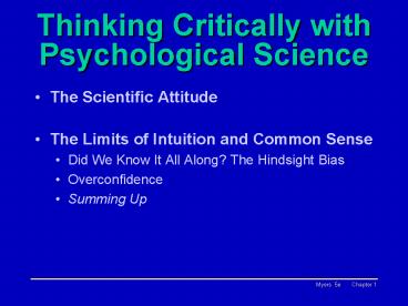 Thinking Critically with Psychological Science