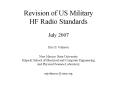 Revision of US Military HF Radio Standards July 2007 PowerPoint PPT Presentation