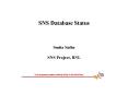 SNS Database Status Smita Sathe SNS Project, BNL PowerPoint PPT Presentation