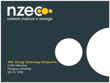 WP2: Energy Technology Perspective