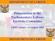 Parliamentary Presentation: Child Labour 