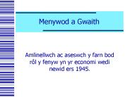 Menywod a Gwaith