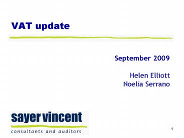 VAT update