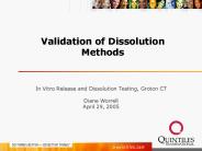 Validation of Dissolution Methods