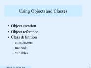 Using Objects and Classes