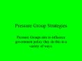 Pressure Group Strategies PowerPoint PPT Presentation
