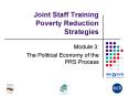 Joint Staff Training Poverty Reduction Strategies PowerPoint PPT Presentation
