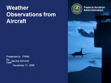 Weather Observations from Aircraft