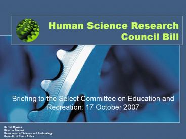 Human Science Research Council Bill