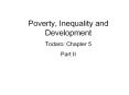 Poverty, Inequality and Development PowerPoint PPT Presentation