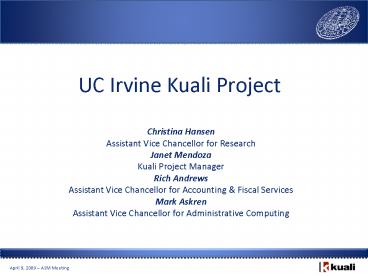 UC Irvine Kuali Project