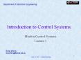 Introduction to Control Systems PowerPoint PPT Presentation