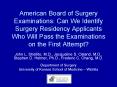 American Board of Surgery Examinations: Can We Identify Surgery Residency Applicants Who Will Pass t PowerPoint PPT Presentation