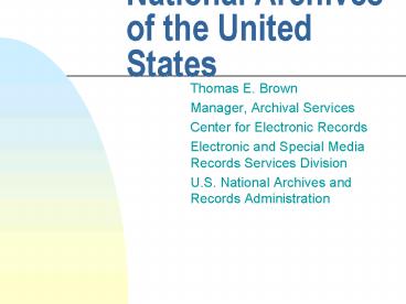 Public Opinion Data in the National Archives of the United States