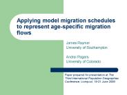 Applying model migration schedules to represent age-specific migration flows