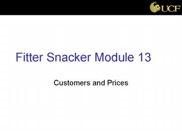Fitter Snacker Module 13