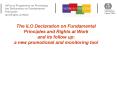 The ILO Declaration on Fundamental Principles and Rights at Work and its follow up: a new promotional and monitoring tool PowerPoint PPT Presentation