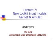 Lecture 7: New toolkit input models: Garnet