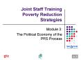 Joint Staff Training Poverty Reduction Strategies PowerPoint PPT Presentation