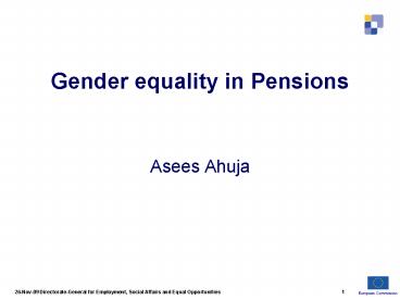 Gender equality in Pensions