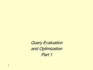 Query Evaluation