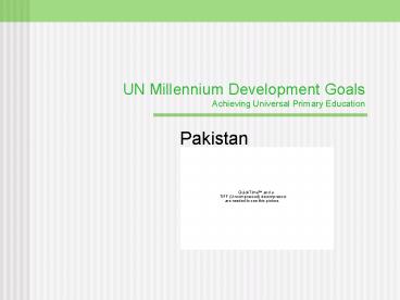 UN Millennium Development Goals Achieving Universal Primary Education