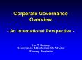 Corporate Governance Overview - An International Perspective - PowerPoint PPT Presentation