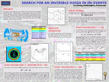 SEARCH FOR AN INVISIBLE HIGGS IN tth EVENTS