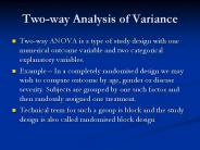 Two-way Analysis of Variance