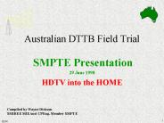 Australian DTTB Field Trial