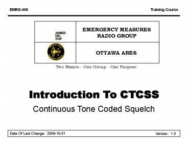 EMERGENCY MEASURES RADIO GROUP