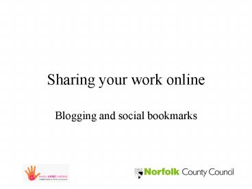 Sharing your work online