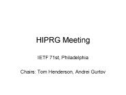 HIPRG Meeting