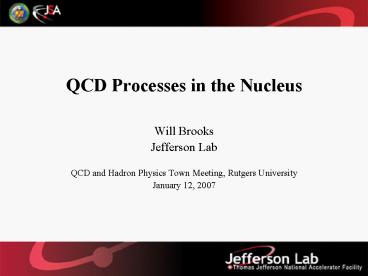 QCD Processes in the Nucleus