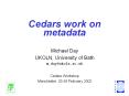 Cedars work on metadata PowerPoint PPT Presentation