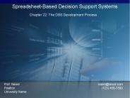 Chapter 22: The DSS Development Process