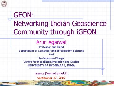 GEON: Networking Indian Geoscience Community through iGEON