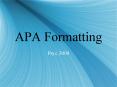 APA Formatting PowerPoint PPT Presentation