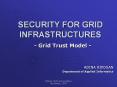 SECURITY FOR GRID INFRASTRUCTURES PowerPoint PPT Presentation