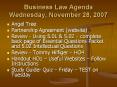Business Law Agenda Wednesday, November 28, 2007 PowerPoint PPT Presentation