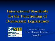International Standards for the Functioning of Democratic Legislatures